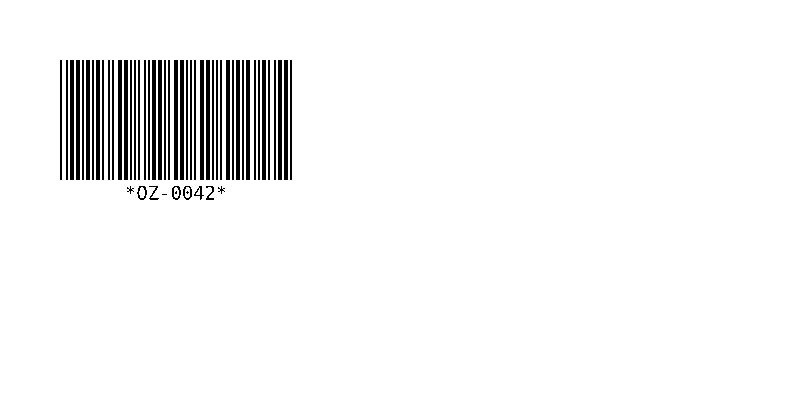 The same Code 39 with a wide-to-narrow ratio of 2, narrower