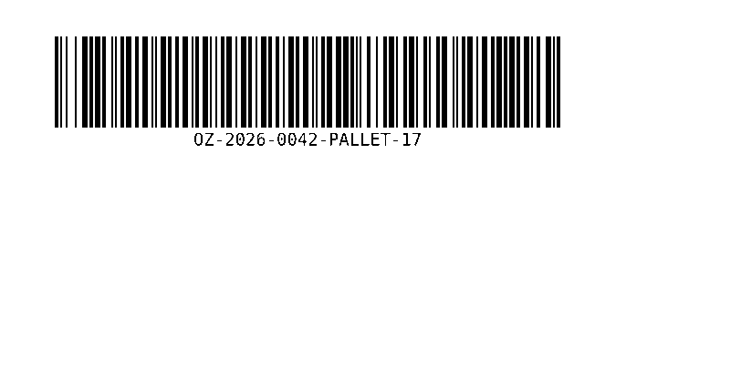 The same Code 128 barcode, narrower, with blank space on both sides