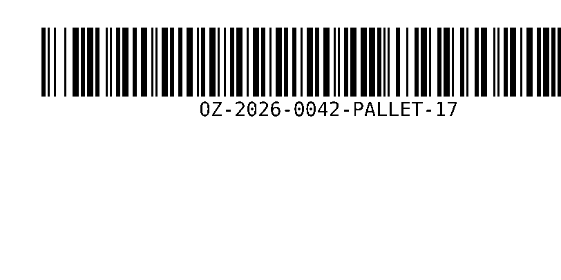 A Code 128 barcode that runs off the right edge of the label