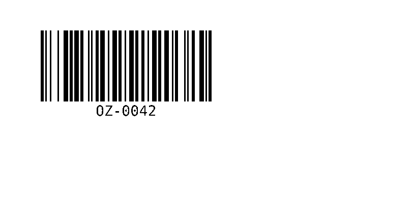 The same Code 128 barcode moved 80 dots in from the edge