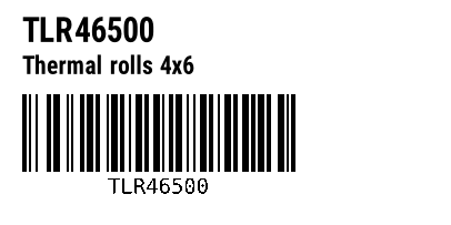 2 by 1 inch SKU label with a code, a short description and a Code 128 barcode